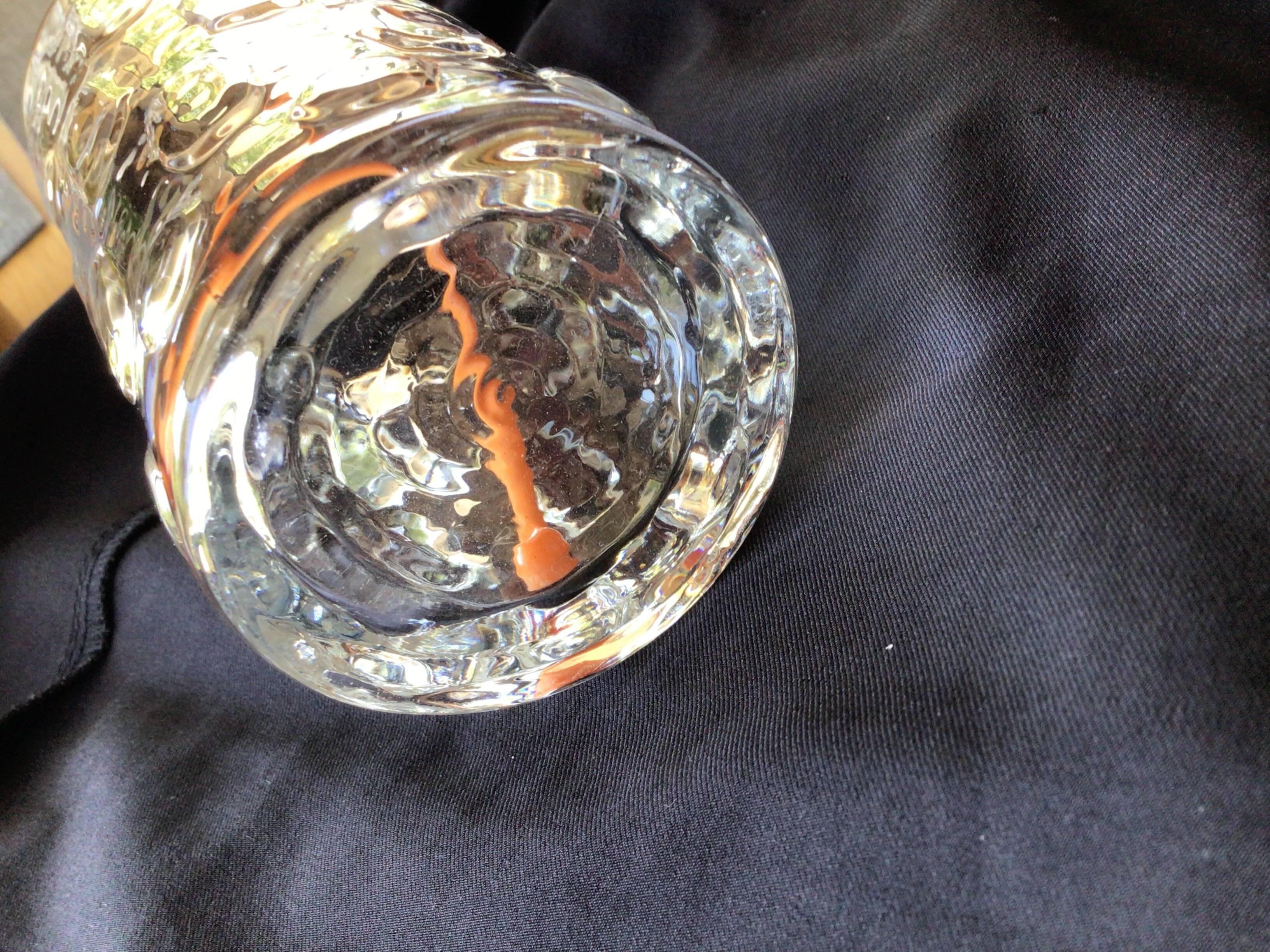 6 Long drink glasses relief glass oval bubbles Pernod