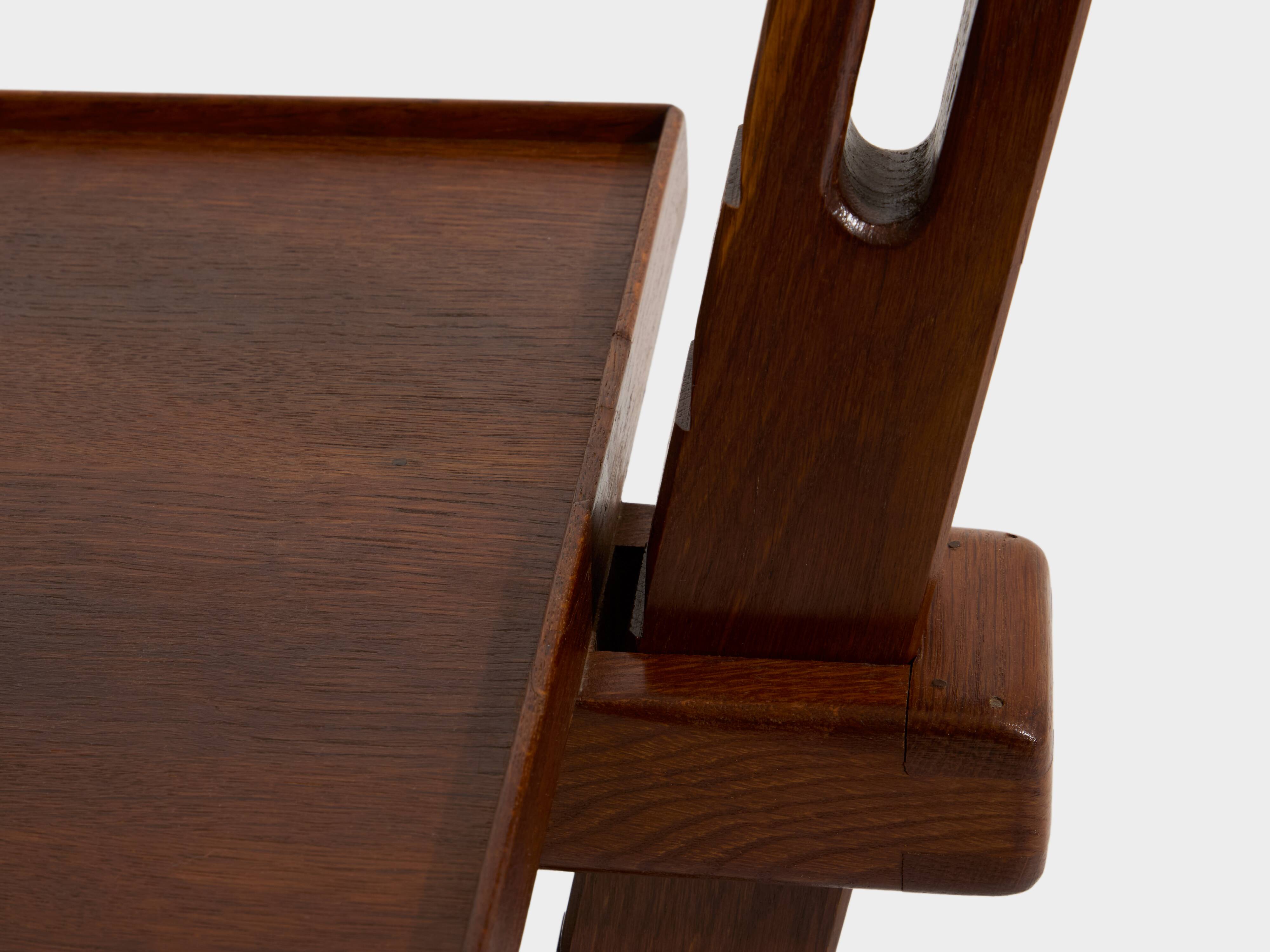 Art Deco side table, stained oak, 1940.