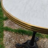 Antique bistro table with marble-decorated top