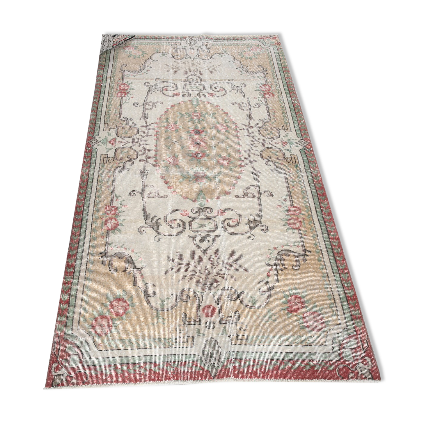 3x6 Shades Of Beige Turkish Rug, 204x106Cm