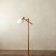 Vintage Danish Pine Adjustable Floor Lamp by +LYS Denmark, 1960s