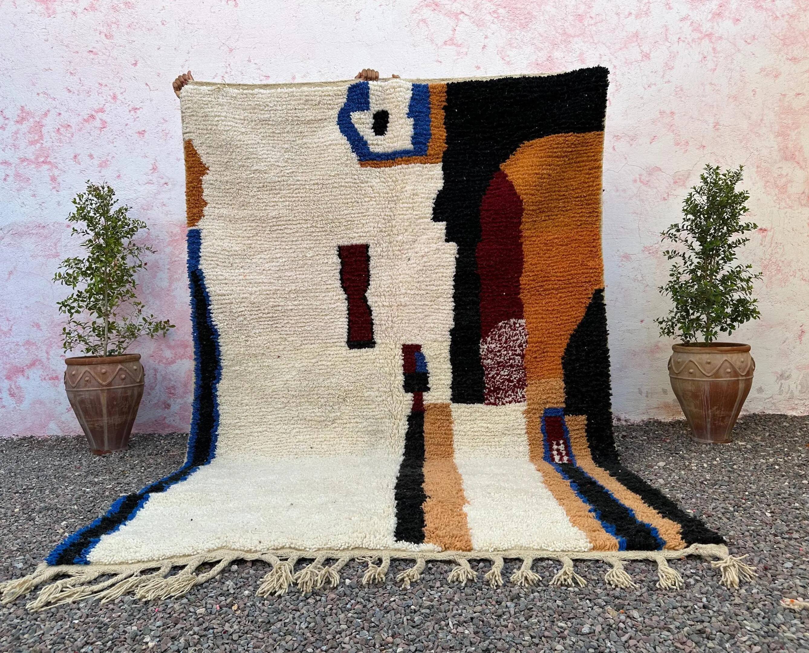 Handmade wool rug Morocco 2.5 x 1.5 m