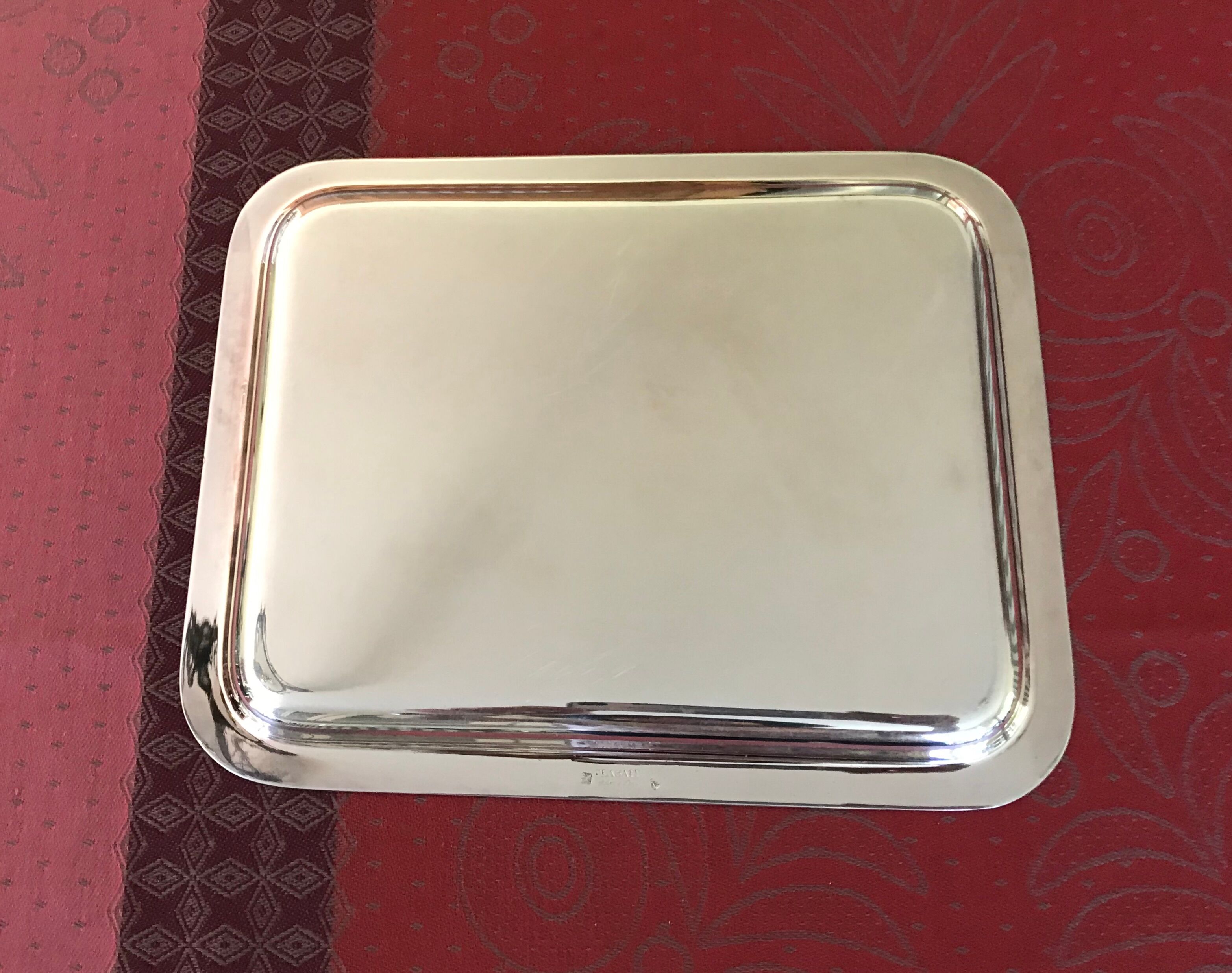 Silver metal tray
