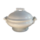 Small porcelain soup tureen with bamboo patterns.