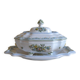 Tureen or vegetable dish in earthenware by Lallier in Moustiers