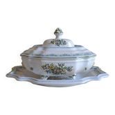 Tureen or vegetable dish in earthenware by Lallier in Moustiers