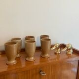 Set de 6 verres / tasses en Grès 1970 vintage