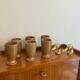 Set of 6 glasses / mugs in stoneware, vintage 1970.
