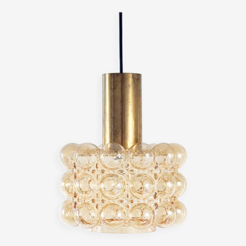 Mid-Century Amber Bubble Glass Ceiling Light by Helena Tynell for Limburg, Germany, 1960s