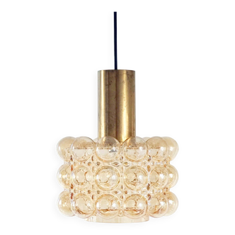 Mid-Century Amber Bubble Glass Ceiling Light by Helena Tynell for Limburg, Germany, 1960s