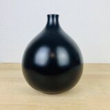 Vintage black ceramic fig vase