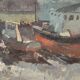 Original Swedish Oil On Canvas – “Boats” By Ingemar Stragnell – Signed – Vintage & Framed