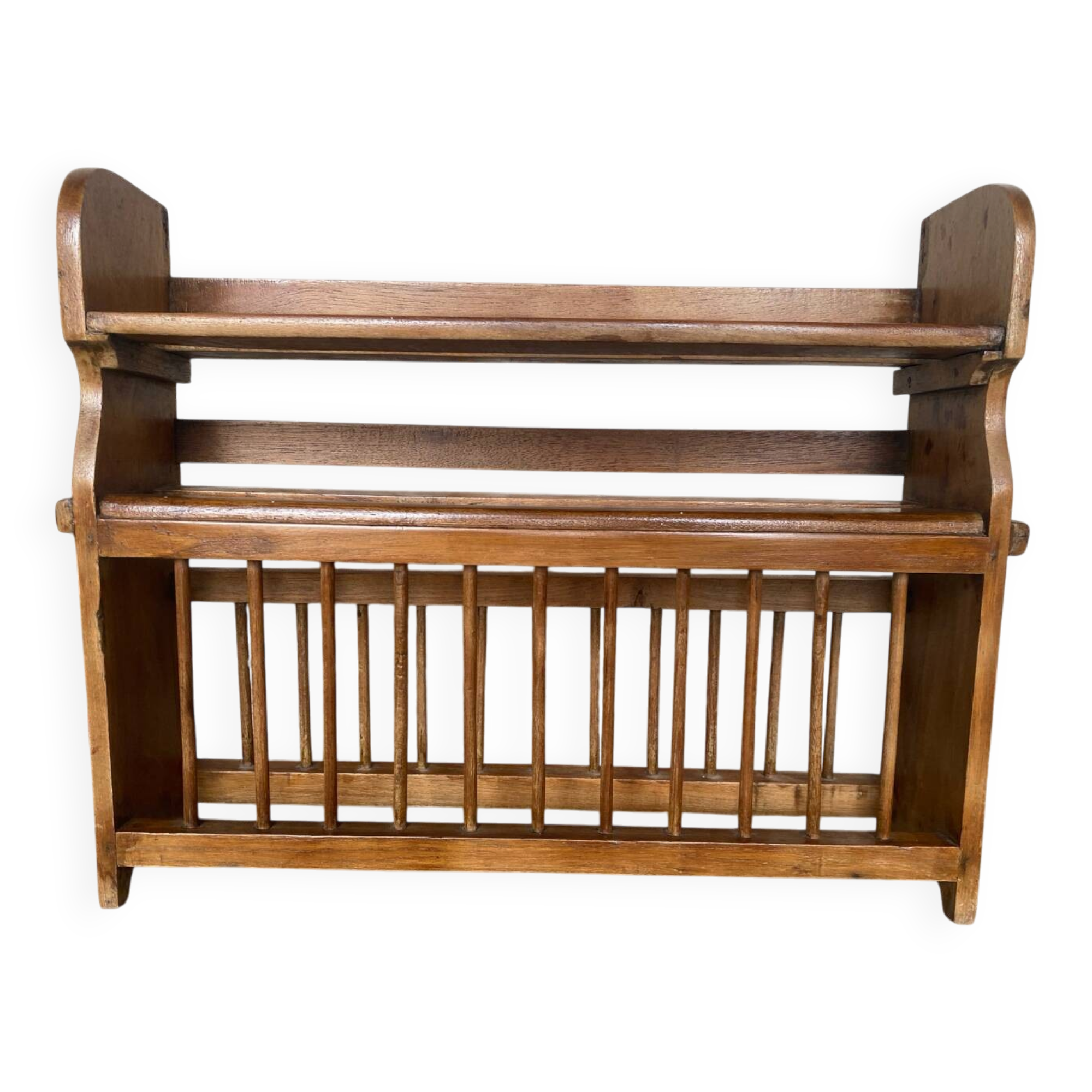 Indian Wall Shelf Vintage Wood Kitchen Storage #D940