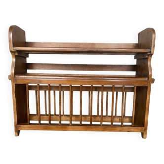 Indian Wall Shelf Vintage Wood Kitchen Storage #D940