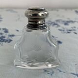 Flacon à parfum, sel, argent, verre gravé, 1908, poinçons argent anglais