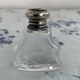 Perfume bottle, salt, silver, engraved glass, 1908, English silver hallmarks
