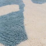 Modern sky blue and white Mrirt Moroccan rug