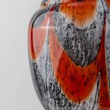 Orange White Black Multicolor Murano Glass Vase by Carlo Moretti – Italy 1970s, Tall Centerpiece