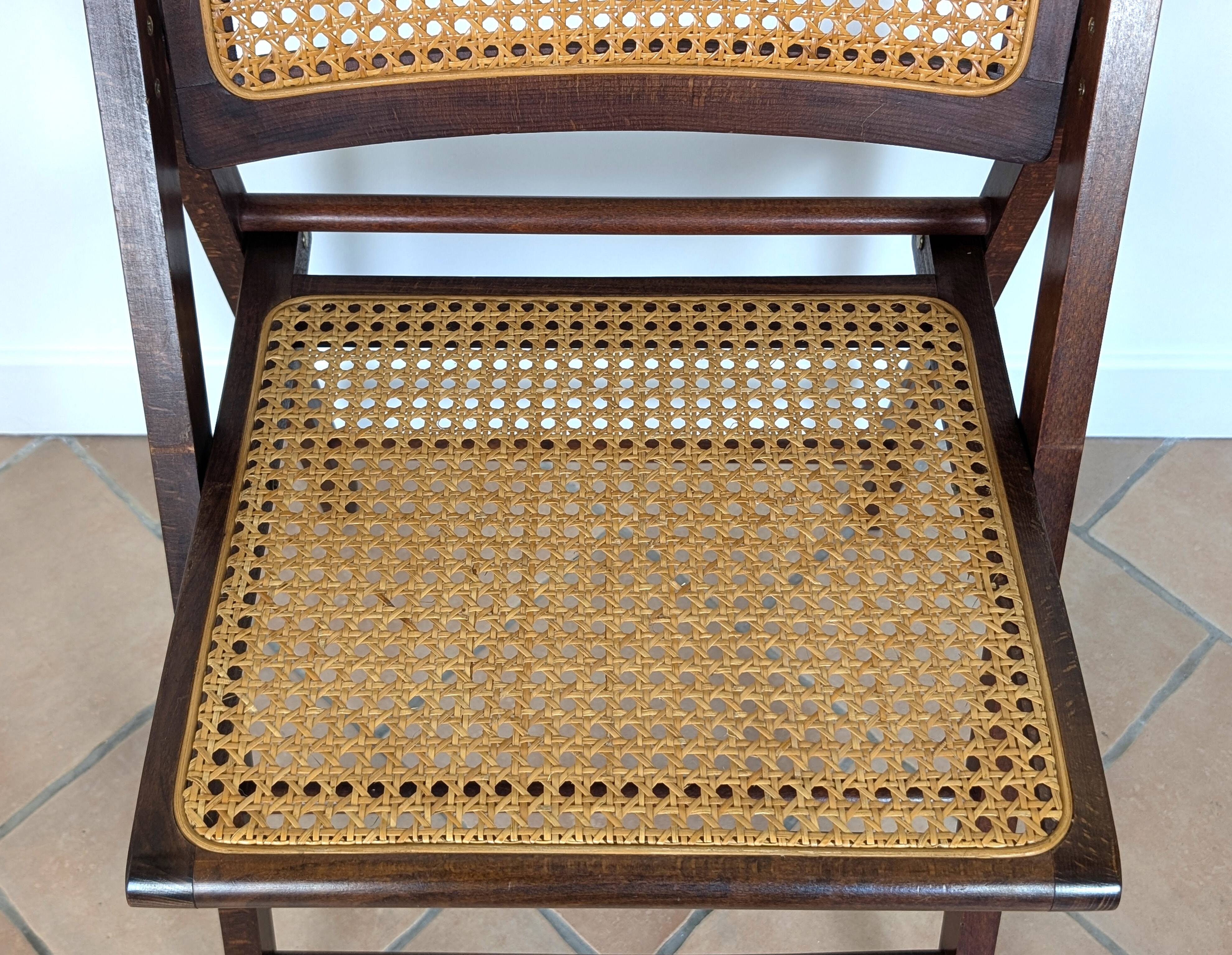 Vintage caned folding chair