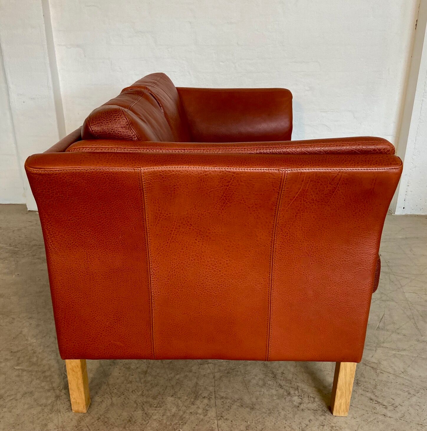 Canapé vintage danois rétro Skalma pour 2 personnes en cuir cognac