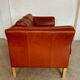 Canapé vintage danois rétro Skalma pour 2 personnes en cuir cognac