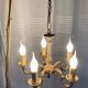 Lustre en bronze doré à 5 bras, époque XXeme