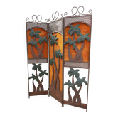 Wrought iron screen with palm trees from the 1980s.