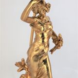 Naïade Lamp sculpture Art Nouveau in Golden Metal Signed by J.CAUSSE