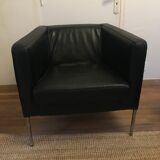 Fauteuil en cuir noir