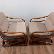 Two rattan armchairs from the 1970s, Scandinavia