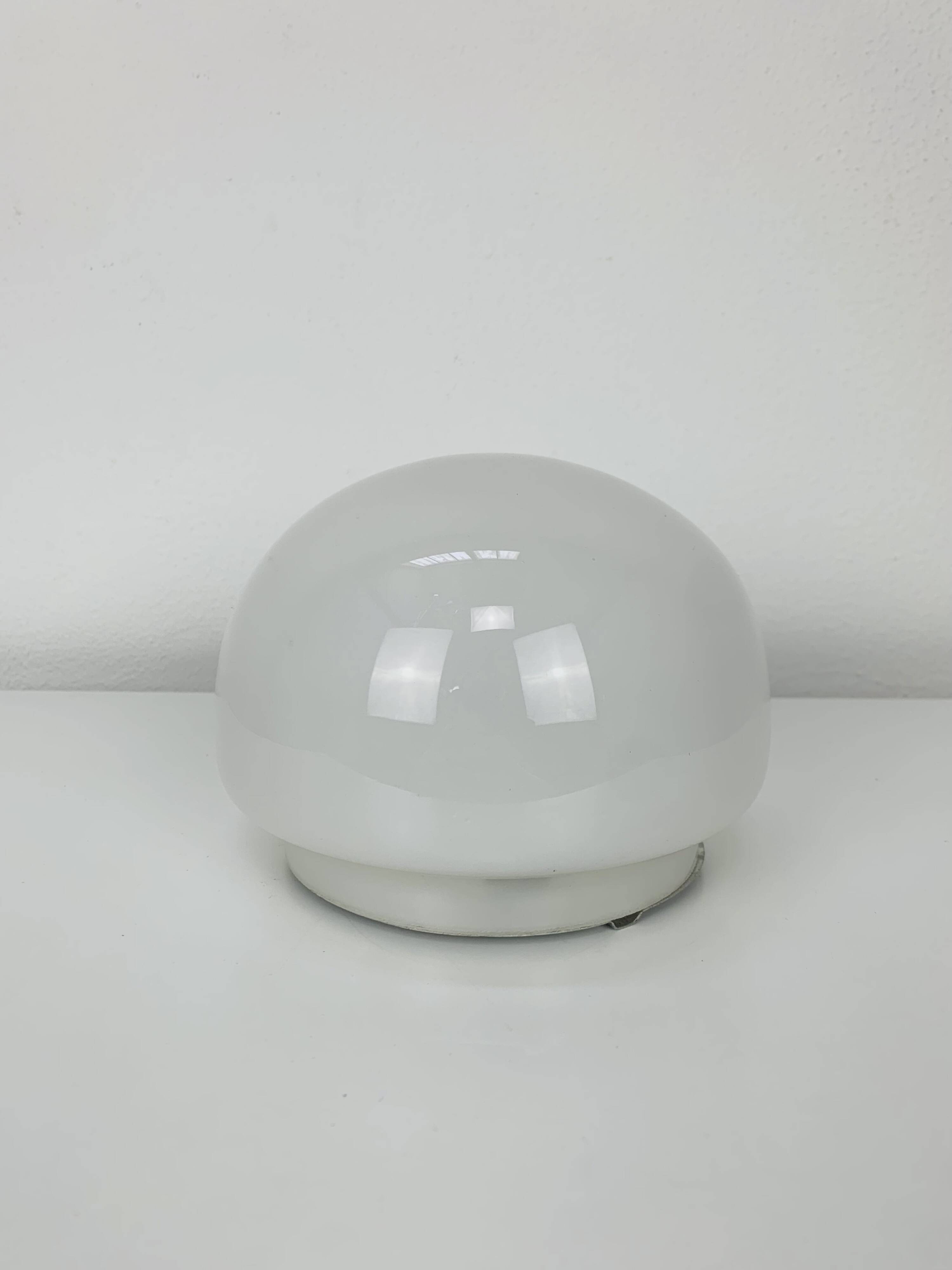 Vintage white opaline ball wall lamp, half sphere