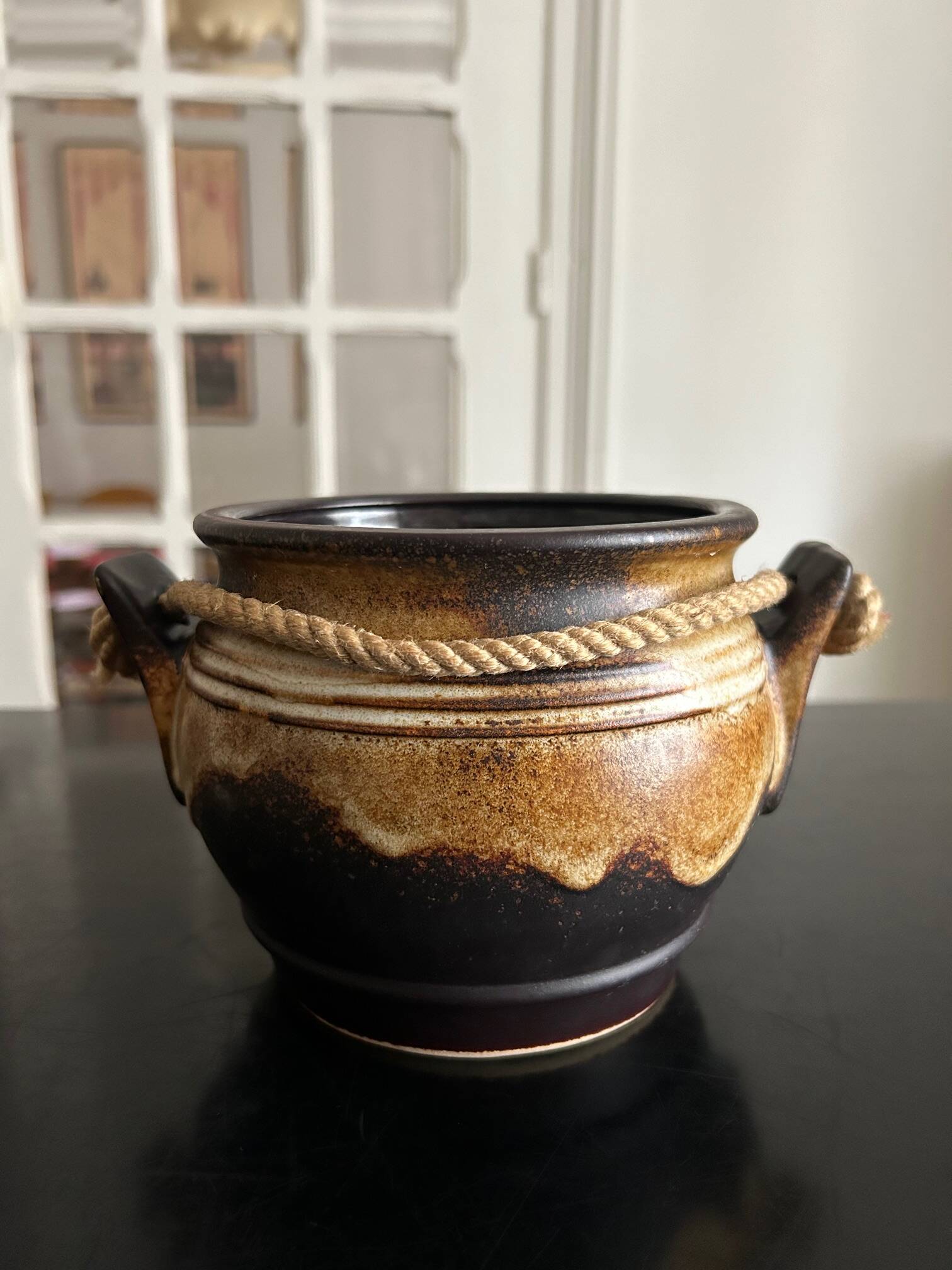 ceramic and rope pot cover