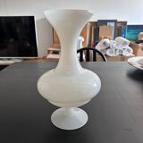 Large white opaline vase
