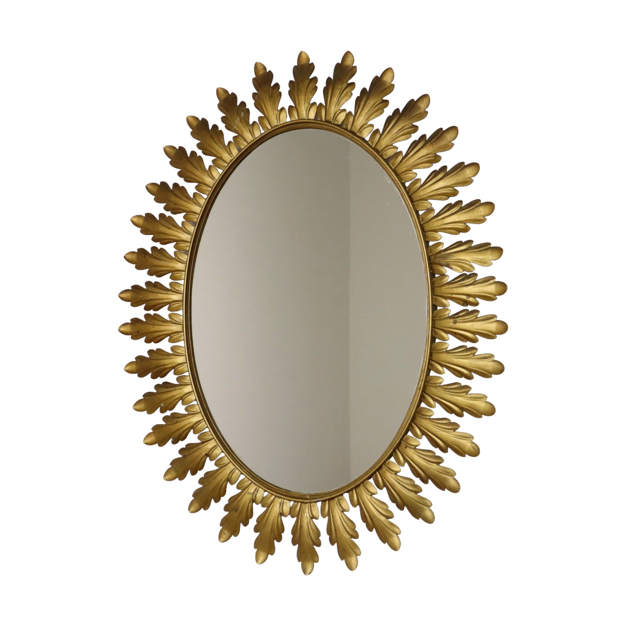 Deknudt sun mirror sunburst mirror oval gold-colored metal 70x56cm