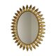 Deknudt sun mirror sunburst mirror oval gold-colored metal 70x56cm