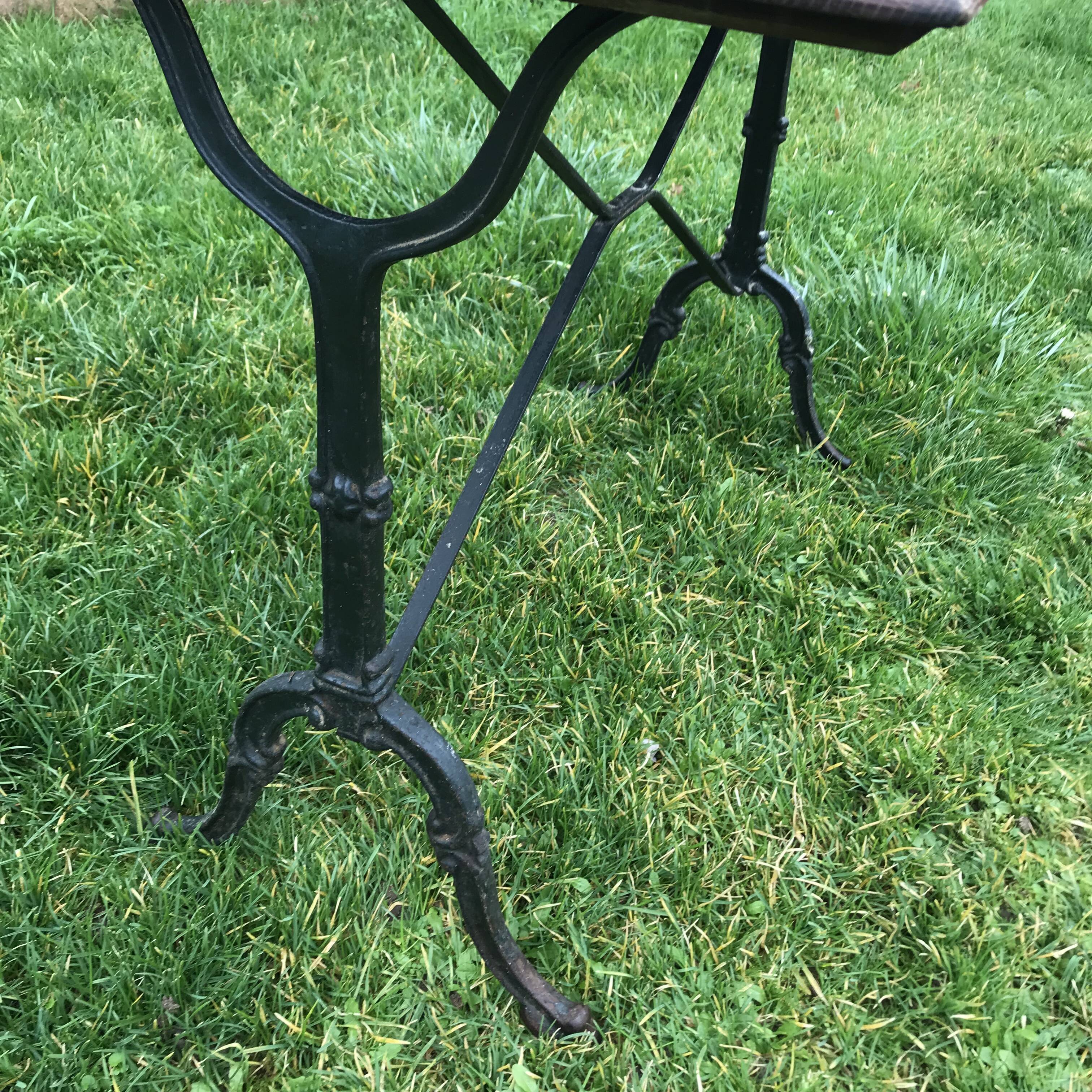 Vintage bistro table 4 people oak tray