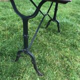 Vintage bistro table 4 people oak tray