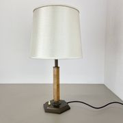 lampe de table Art déco unique en laiton et bois, Allemagne années 1930