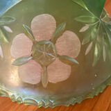Art deco cut green crystal tripod cut