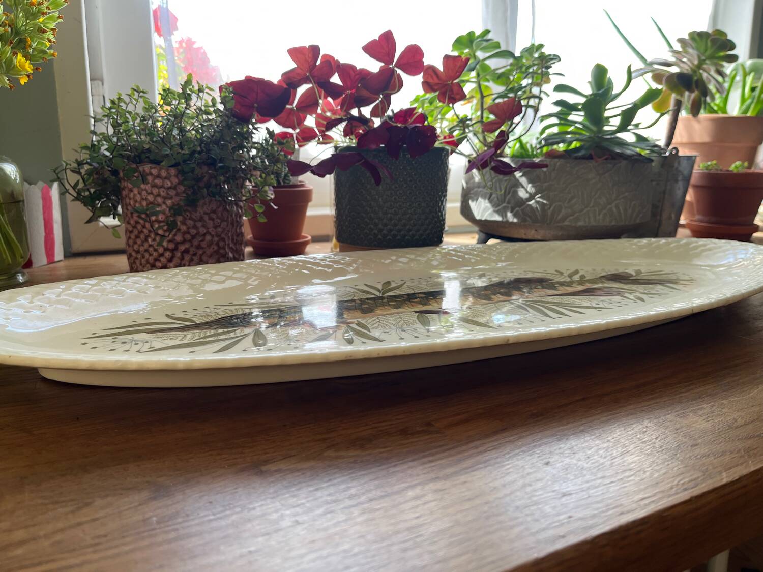 Gien earthenware fish dish