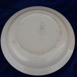 Hollow round dish in sarreguemines blue pink style diam 26.5 cm