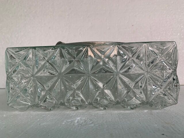Ceiling lamp wall lamp square window in chiseled glass from the 60s and 70s
