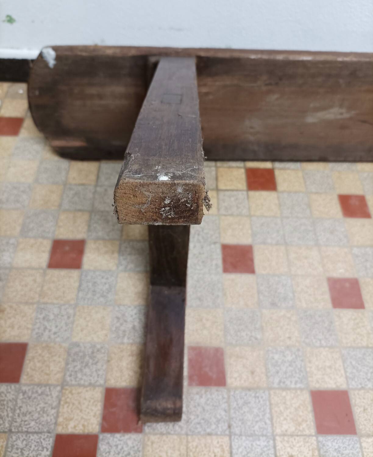 Old Large Vintage Wooden Farm Bench