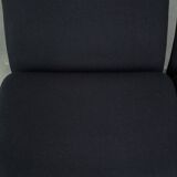 Set of 4 comfortable black vintage design armchairs