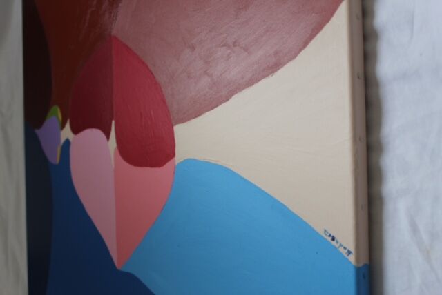 The kiss colorful handmade paint