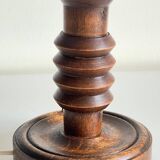 Vintage Charles Dudouyt Style Wooden Lamp