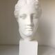 Greek Ap Hygie head. Scopas Hellenistic Greek art in plaster-bleached terracotta