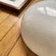 Large wall-mounted ceiling light, half-spherical, 30 cm, white opal glass.