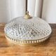 Large vintage ceiling lamp in chiseled glass and brass 34 cm