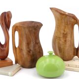 Sculptural wooden pitcher, 1960s